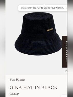 Van Palma Gina Black Braided Bucket Hat